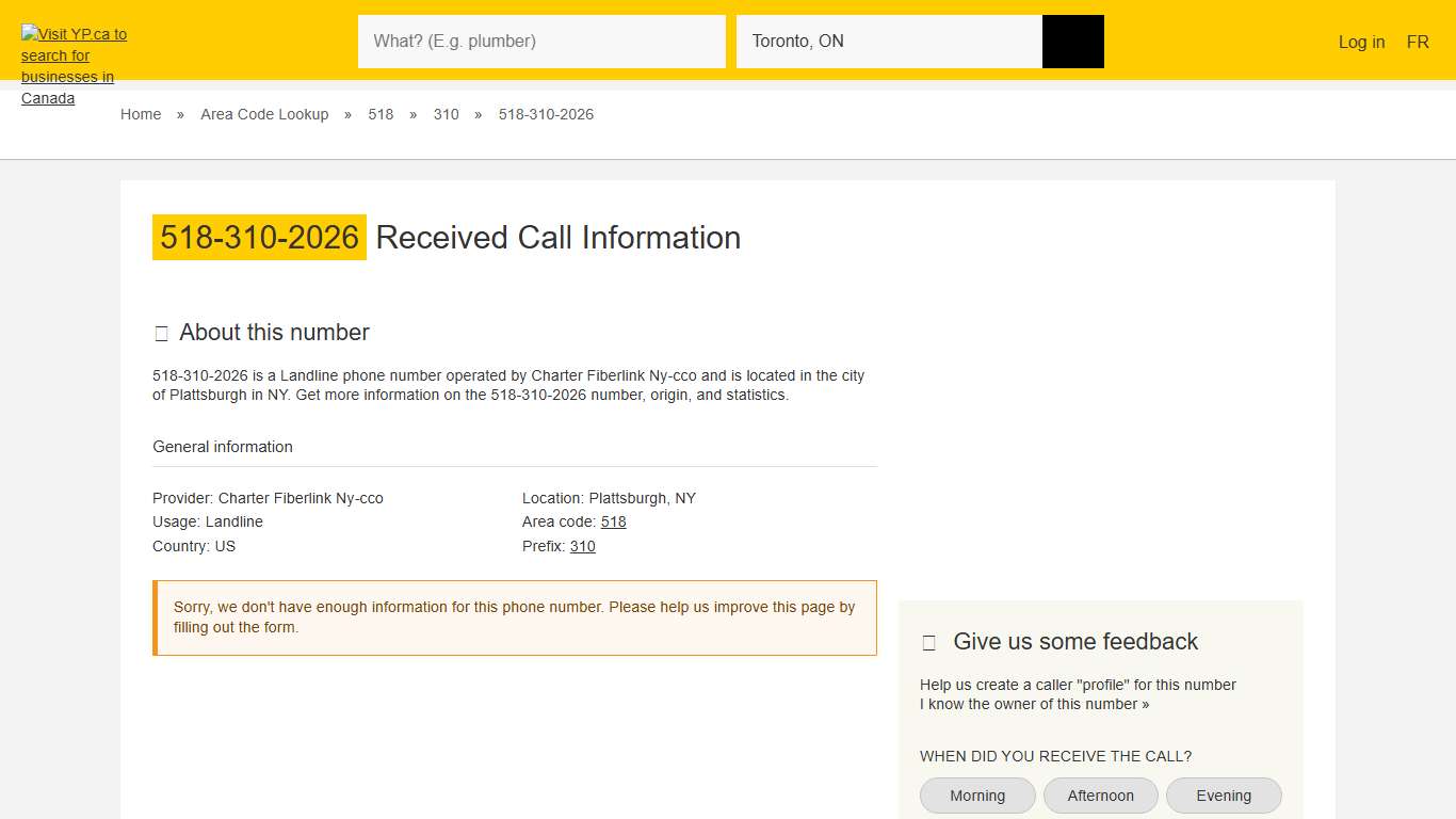 518-310-2026 15183102026 Who called from Plattsburgh YP.CA